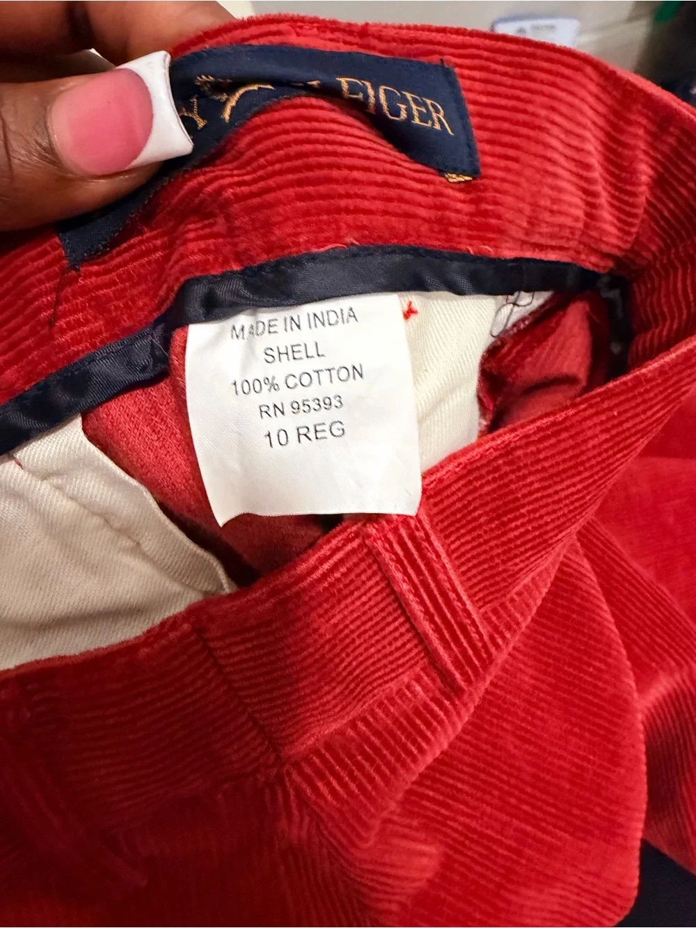 Tommy Hilfiger Men's Crimson Corduroy Pants